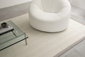 Glenn Fulton Interiors, Ziggy One rug with Bathstone border by Hibiscus Carpets L1