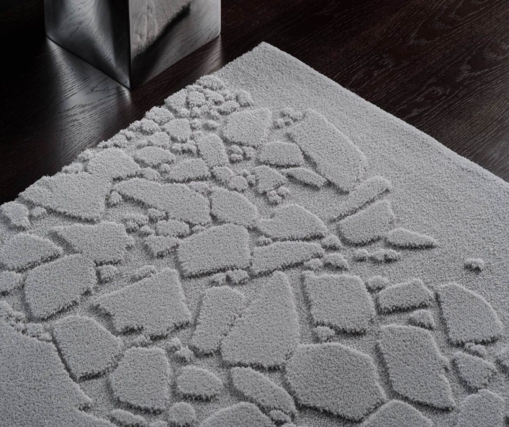 Glenn Fulton Interiors, Gütersloh, Designteppich Rime von Beiriz aus der Origins Kollektion.